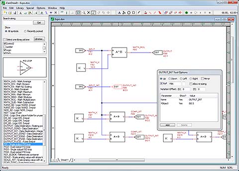 Screen shot of i.CanDrawIt graphical programming tool used to create control programs for the VP4-2330 Programmable I/O for BACnet MS/TP.