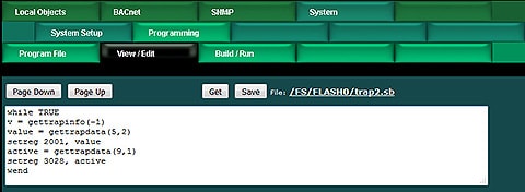 Screen shot from BB2-6010 Modbus to SNMP Gateway