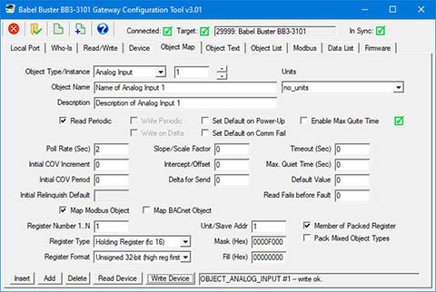 BACnet to Modbus Gateway Configuration Tool
